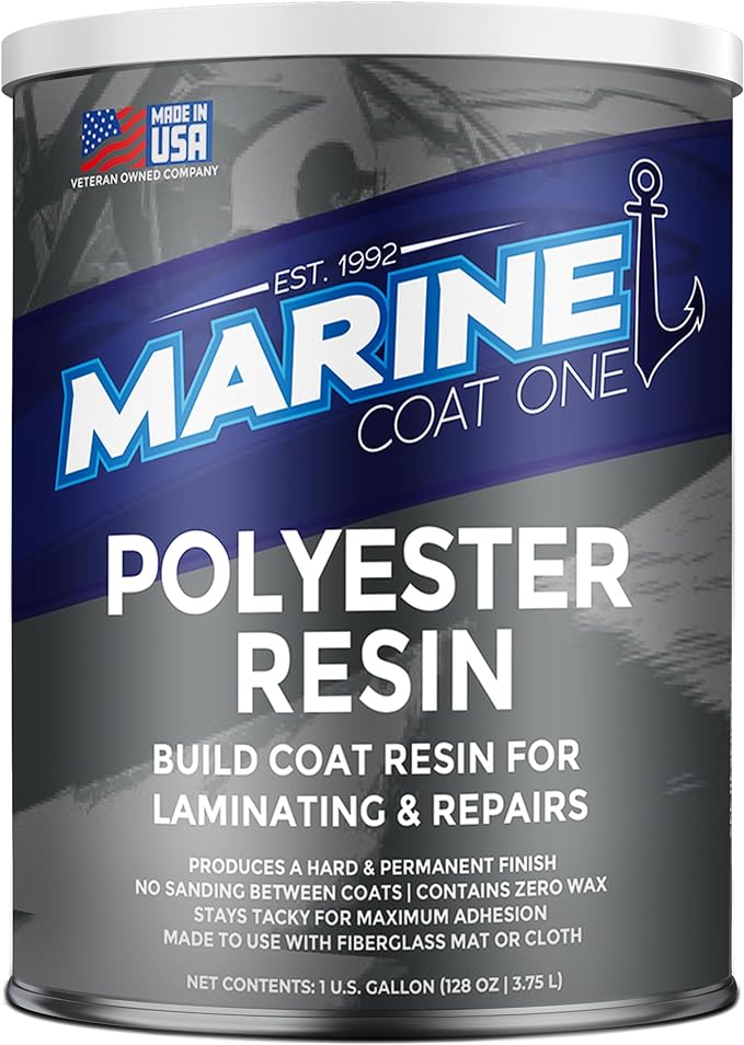 Polyester Resin, Build Coat Resin for Laminating and Repairs, Marine Grade  Fiber Glass Resin (1 Gallon)